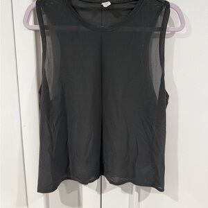Athleta Anthracite Sheer Tank Top